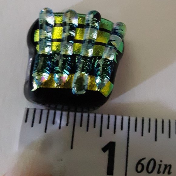 Dichroic Fused Glass Pendant - Picture 6 of 7